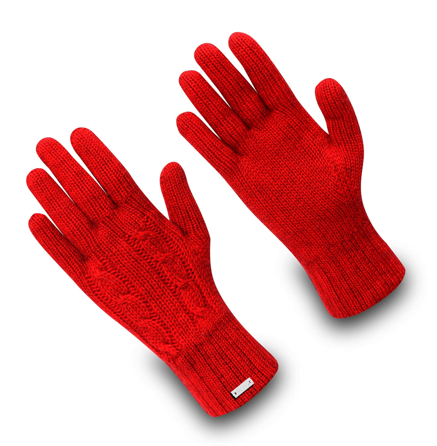 Kaschmir Handschuhe mit Zopfmuster