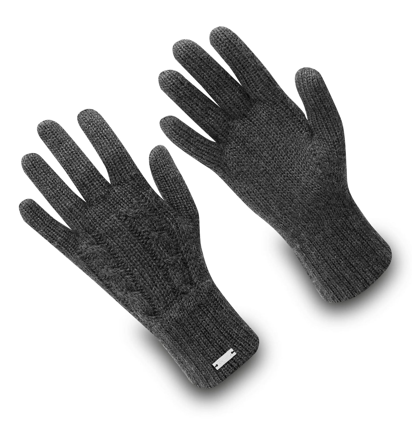 Woolen gloves with cashmere Frozen City with braids