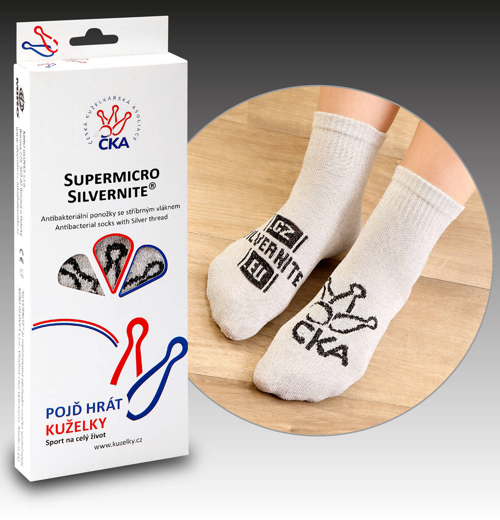ČKA Silvernite® Supermicro Nine-pin bowling silver socks 